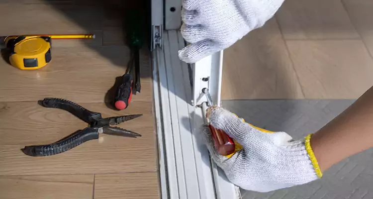 Backyard Sliding Door Track Repair in Wright, FL